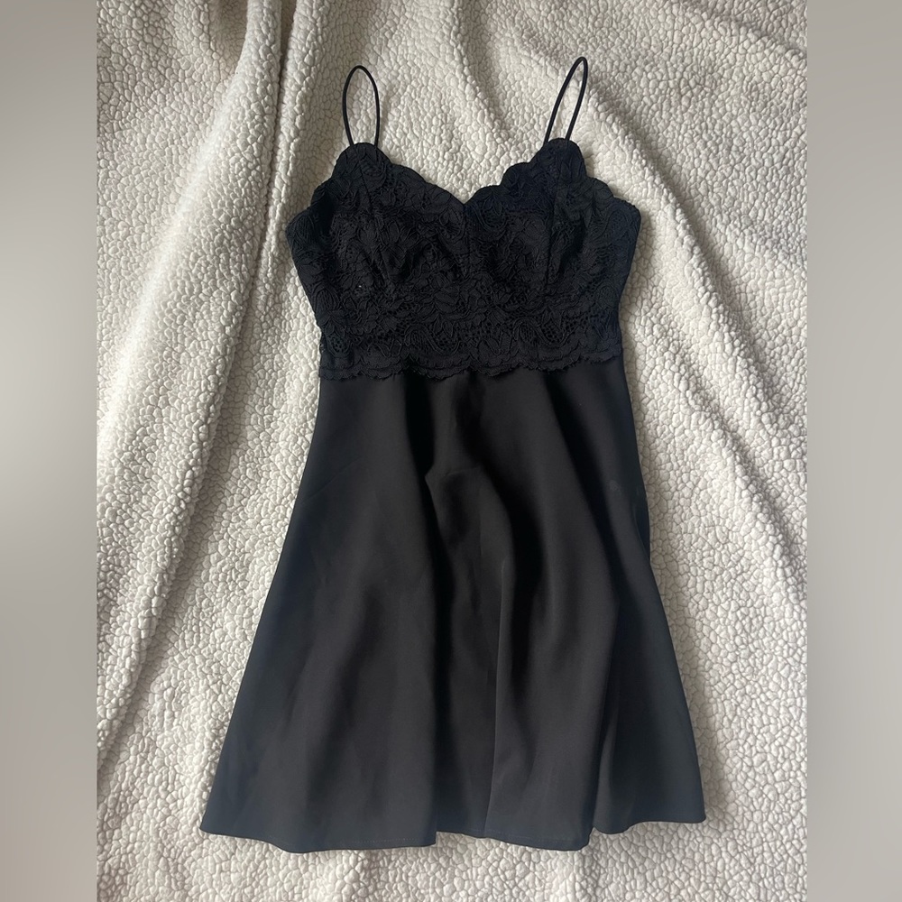 Windsor black lace mini dress in size S
